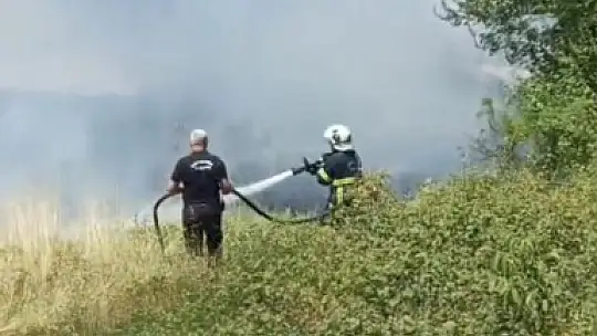 Çaycuma'da örtü yangını korkuttu