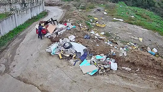 Çevreyi kirleten şahıs kameralardan tespit edildi