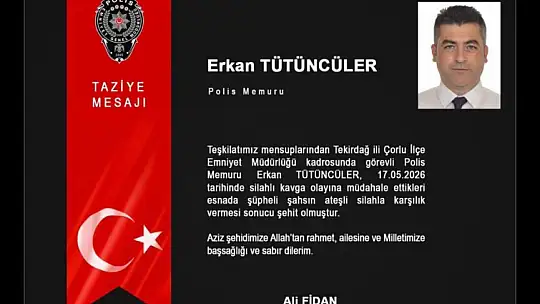 Çorlu'da silahlı kavga ihbarına giden 2 polis şehit oldu