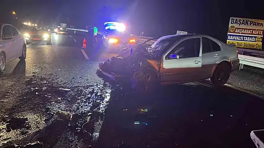 D100'de kamyona çarpan otomobilin sürücüsü yaralandı