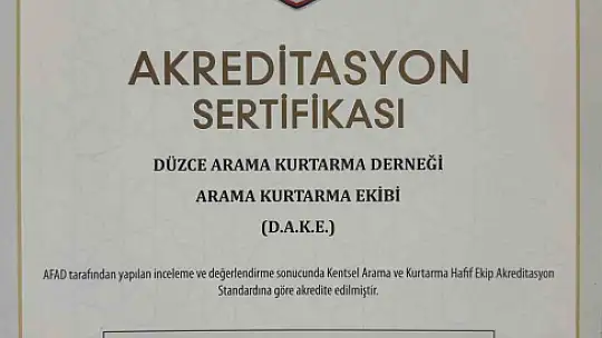 DAKE Bakan Yerlikaya'dan akreditasyon belgesini aldı