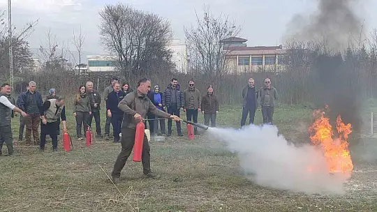 DKMP ekiplerini yangın eğitimi