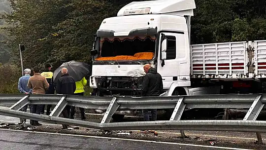 D-655 karayolunda makaslayan tır yolu trafiğe kapattı
