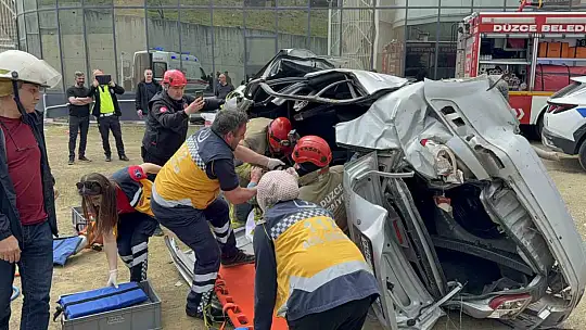 Düzce'de feci kaza 2 yaralı