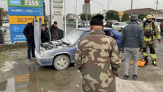 Düzce'de seyir halindeki otomobil alev aldı