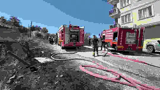 Yangın evlere sıçramadan söndürüldü