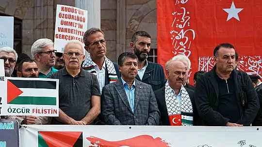 Düzce'de yüzlerce kişi Filistin'e destek için buluştu