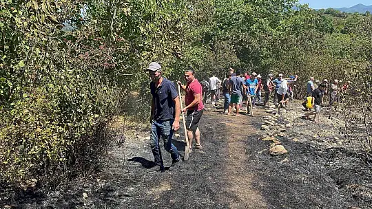 Fındık bahçesinde temizlerken bir dönüm alan zarar gördü