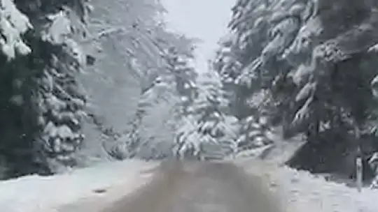 Gölcük yolunda kar sürprizi: Kar lastiği olmayan araç yolda kaldı