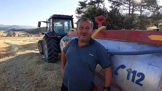 Hasat esnasında tam teçhizat bekliyorlar