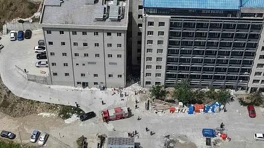 Hastane inşaatında ki yangını güvenlik görevlileri engelledi