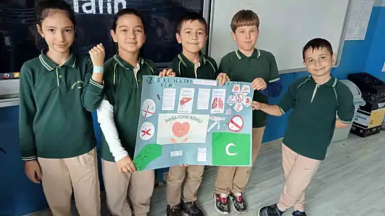 İlkokul öğrencilerinden sağlıklı yaşam mesajı