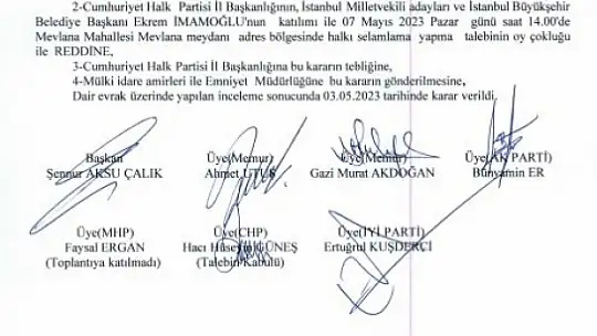 İmamoğlu'na polis tutanağı