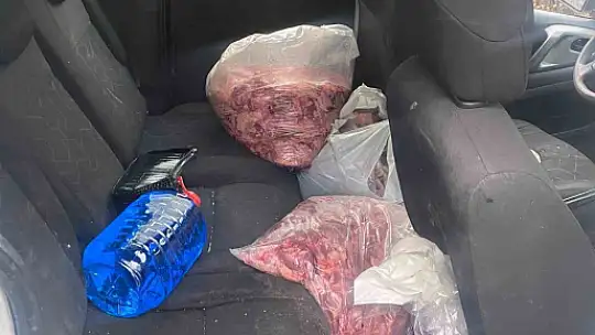 Jandarmanın durdurduğu araçtan 450 kilo bozulmuş et çıktı