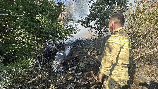 Karabük'te anız yangını korkuttu: Bir samanlık yandı