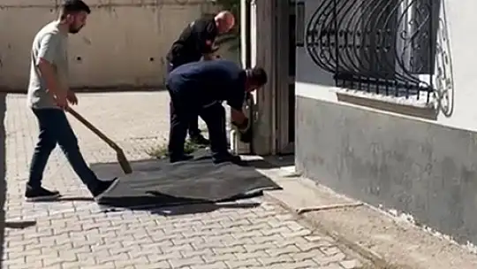 Karabük'te doğalgaz kutusuna giren yılan yakalandı