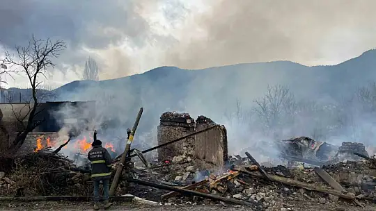 Karabük'te köyde çıkan yangın 4 evi ve bir ahırı küle çevirdi