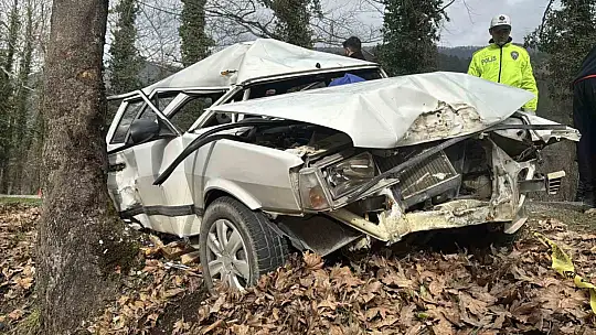 Karabük'te otomobil ağaca çarptı: 1 ölü, 2 yaralı