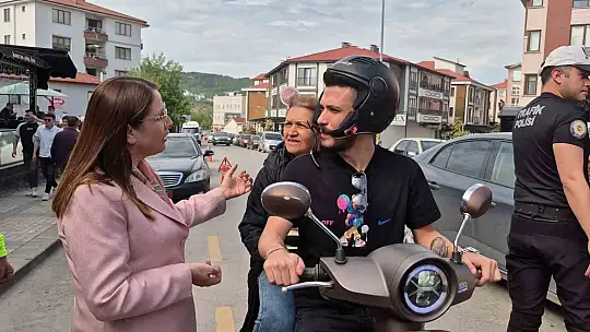 Kasksız yolcu, uygulama yapan valiye yakalandı