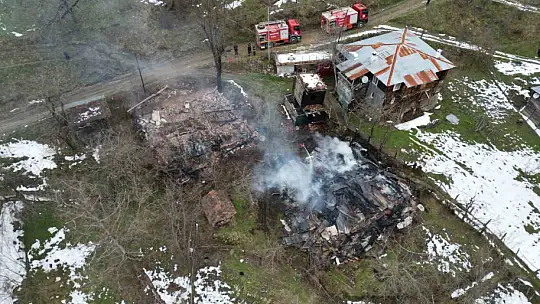 Kastamonu'da 2 ev ve bir ambar alev alev yandı