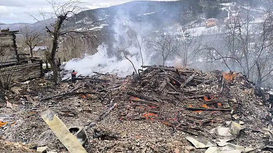 Kastamonu'da 2 ev ve bir ambar alev alev yandı