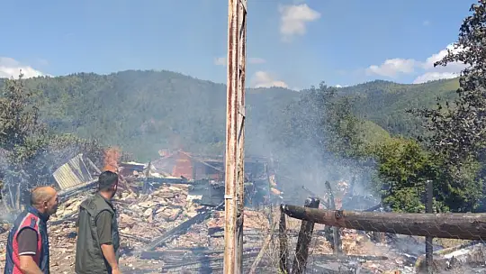Köyde korkutan yangın! Ev alevlere teslim oldu