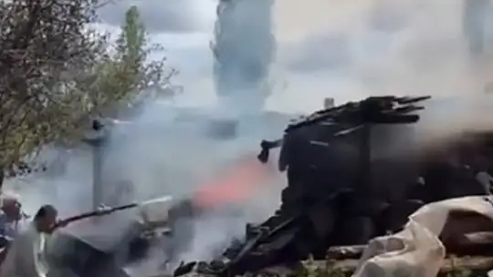 Kastamonu'da çıkan yangında samanlık küle döndü