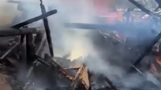 Kastamonu'da çıkan yangında samanlık küle döndü