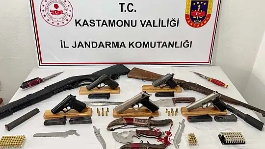 Kastamonu'da çok sayıda silah ele geçirildi: 7 gözaltı