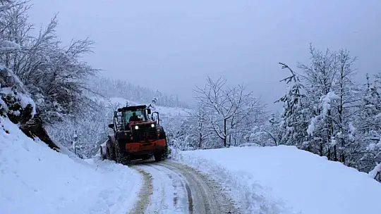 Kastamonu'da ekiplerin köy yollarındaki zorlu karla mücadelesi başladı