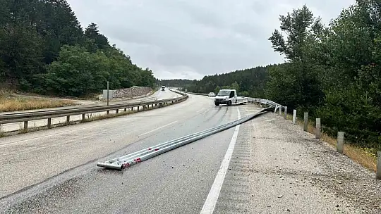 Kastamonu'da kamyonet bariyerlere çarptı: Etrafa saçılan kovandaki arılar telef oldu