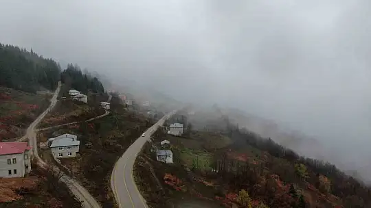 Kastamonu'da Yaralıgöz geçidinde sis nedeniyle görüş mesafesi düştü