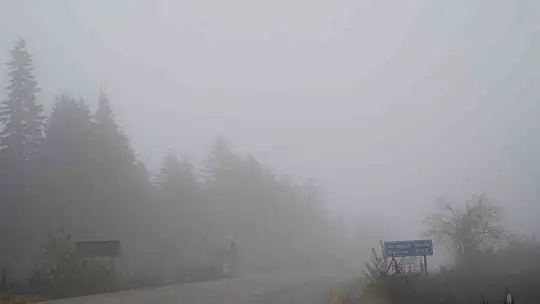 Kastamonu'da Yaralıgöz geçidinde sis nedeniyle görüş mesafesi düştü