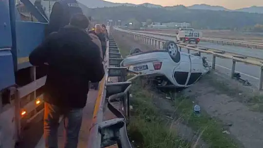 Kontrolden çıkan otomobil takla attı: 2 yaralı