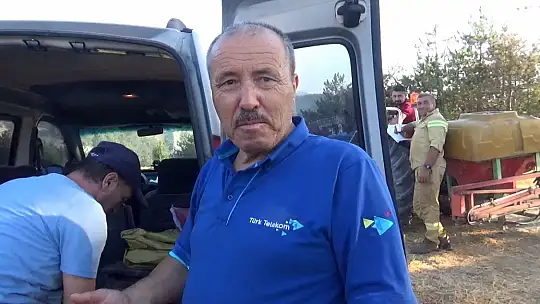 Köylü çiftten yangın söndürme ekiplerine yemek desteği