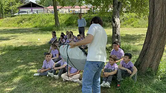 Minik öğrencilerin kamp sevgisi