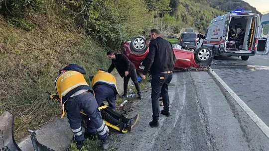 Orman Bölge Müdürlüğü görevlilerini taşıyan araç takla attı: 3 yaralı