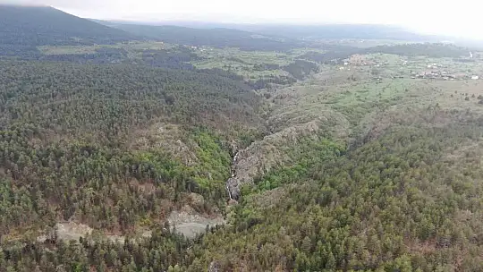 Ormanın içerisindeki şelale görenleri mest ediyor