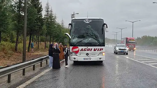 Otobüsler çarpıştı, yolcular ıslanmamak için bagaj kapaklarını açtılar