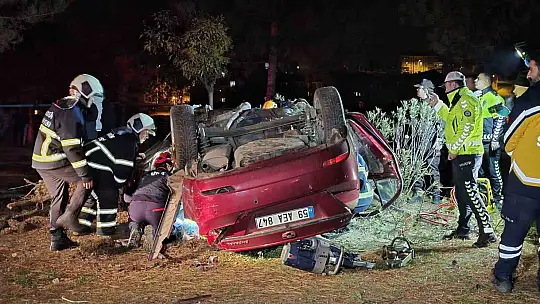 Otomobil, takla atarak çarptığı ağacı kökünden söktü: 1 ölü