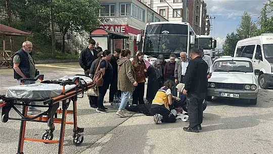 Otomobilin çarptığı kadın yaralandı