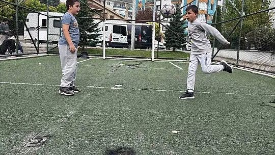 Parktaki halı sahayı, tarlaya çevirdiler