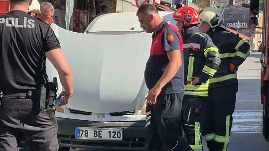 Seyir halindeki araçta yangın çıktı