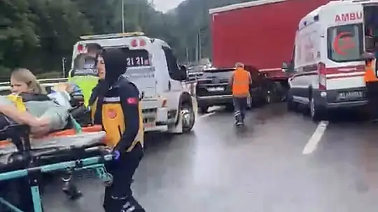 TEM Otoyolu'nda tırdan ayrılan dorseye otomobil çarptı: 2 yaralı