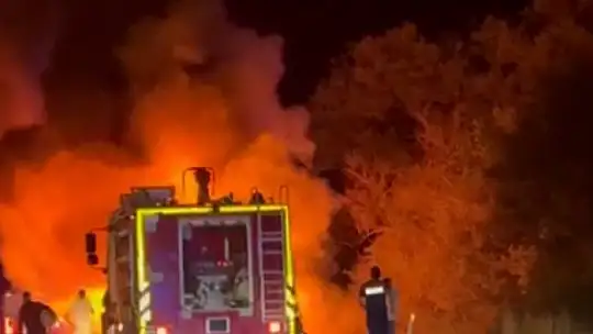 TEM Otoyolu'nda yolcu otobüsü alev topuna döndü