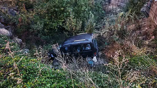 Yağış nedeniyle kontrolden çıkan hafif ticari araç şarampole uçtu: 1 yaralı