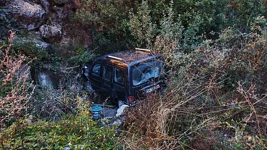 Yağış nedeniyle kontrolden çıkan hafif ticari araç şarampole uçtu: 1 yaralı