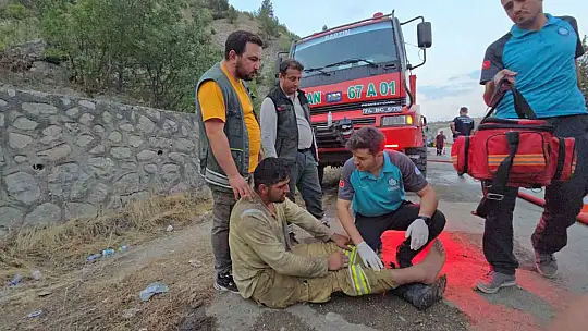 Yangın bölgesinde yaralanan 2 işçi hastaneye kaldırıldı