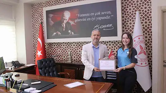 Yangında görev alan UMKE ekibine teşekkür belgesi