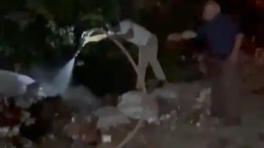 Yol kenarına atılan çöpler yangına neden oldu